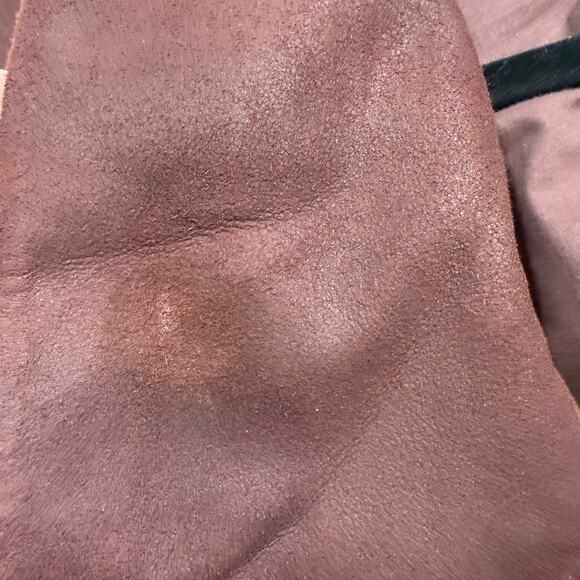 VINCE Brown Leather Draped Zip Moto Jacket Cashwool Chocolate Brown Size XL - Picture 14 of 16